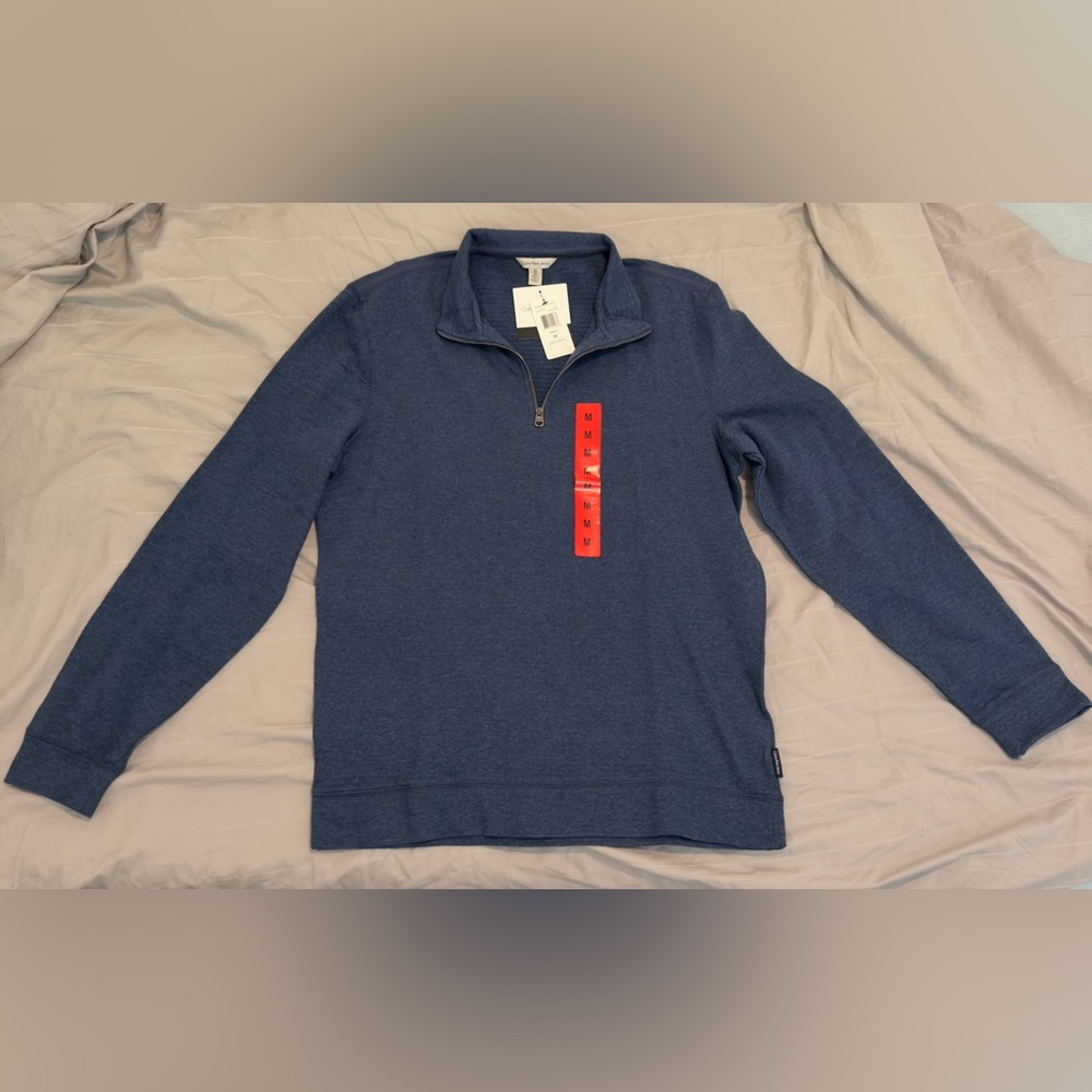 Calvin Klein NWT • Navy Blue Henley Sweater 1/4 Zip • Men’s Size M